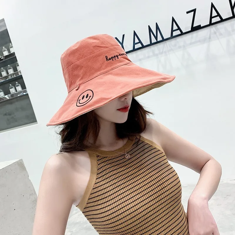 Двухсторонняя шляпа в рыбацком стиле тренд для леди Корейская версия японская