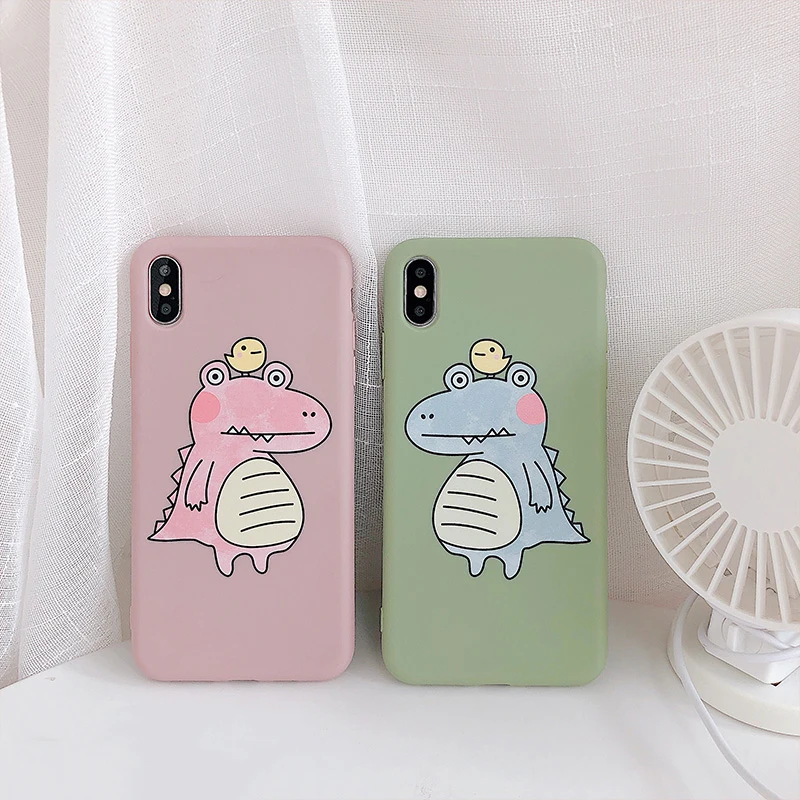 Glam чехол для телефона с милым рисунком крокодила iPhone XS Max XR X 8plus 8 7plus 7 6 S/6 Plus мягкий