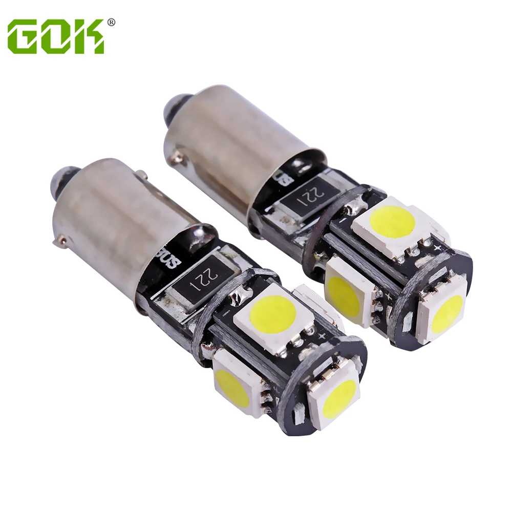 10 шт. автомобильная лампа Led canbus BA9S LED 12В 5smd T4W H6W 5050 Светодиодная Внутреннее