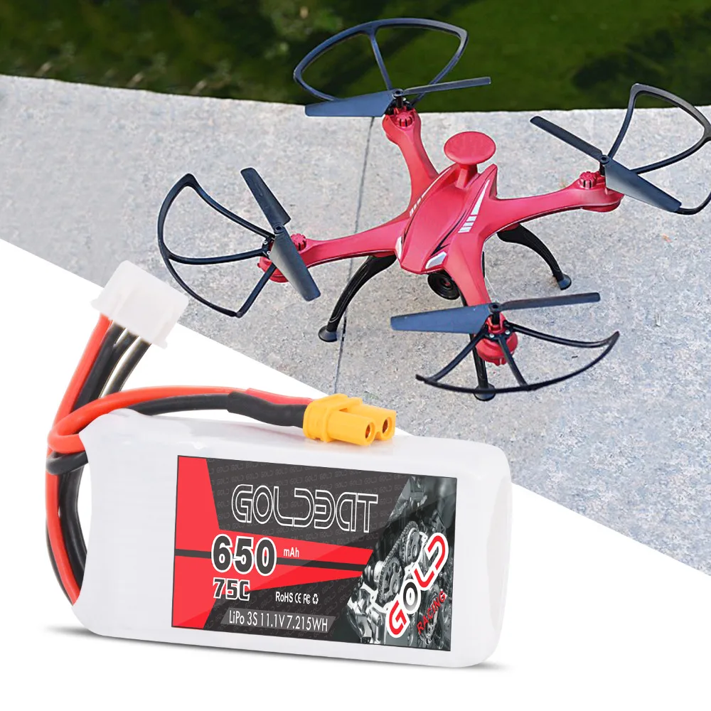 Аккумулятор GOLDBAT 650 мАч LiPo для FPV 3S аккумулятор 11 1 В lipo 75C с разъемом XT30 дрона Heli