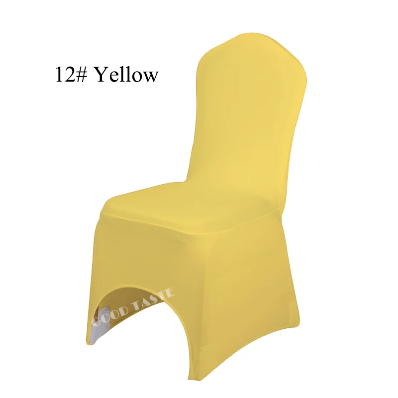 Yellow Лайкра Чехлы для стульев 100 шт. Популярные стрейч железа корпоратив Чехлы для стульев для свадебного банкета брак и Юбилей празднование - Цвет: Yellow