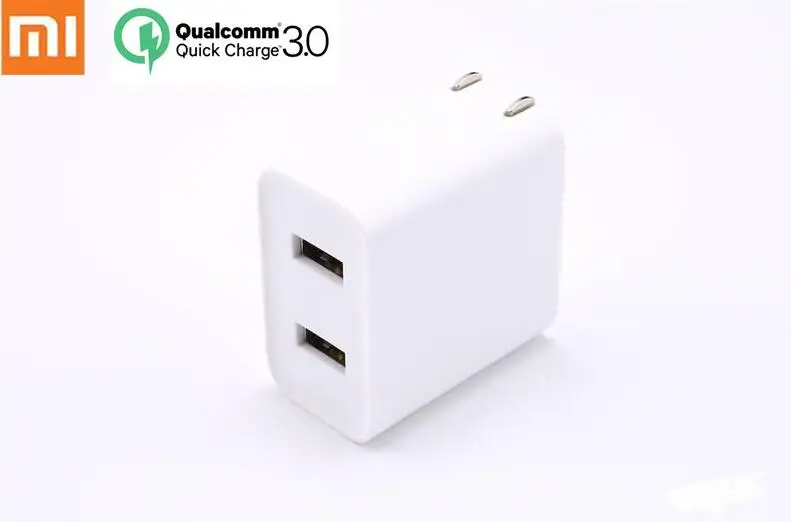 Оригинальное зарядное устройство Xiaomi USB 2 порта Быстрая зарядка QC3.0 18 20 Вт