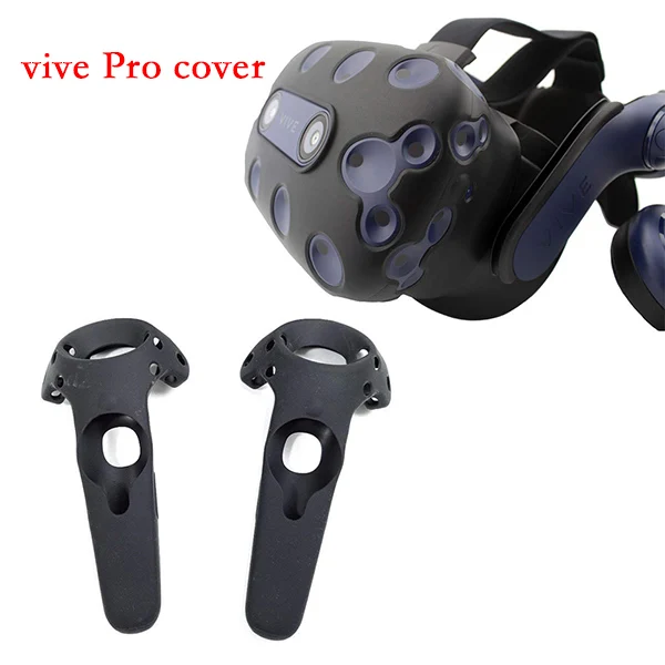 Силиконовый чехол для htc VIVE PRO VR гарнитура виртуальной реальности силиконовый резиновый VR очки шлем контроллер ручка чехол в виде ракушки - Цвет: Set black cover