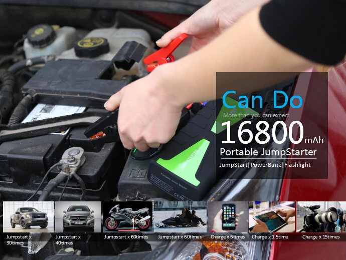 Портативный автомобильный стартер 800Amp автомобильное пускозарядное устройство блок питания телефон банк питания с зажимом Samrt