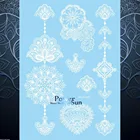 Наклейка-татуировка для невесты, свадьбы, боди-арта, временная татуировка, белая хна, цветок лотоса, дизайн, водостойкая татуировка на руку PMLS1003, 1 шт.