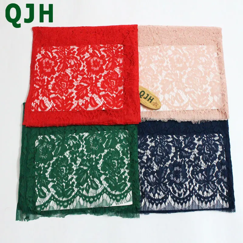 QJH бренд 1,5*1,5 м Lash вышивка кружевная ткань хлопок шнур французская кружевная ткань гипюр нигерийское Африканское кружево для свадебного платья
