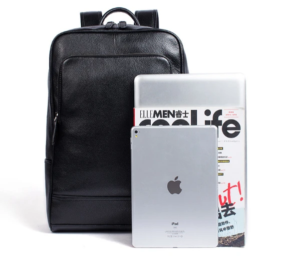 Повседневный деловой рюкзак из натуральной кожи для мужчин и женщин