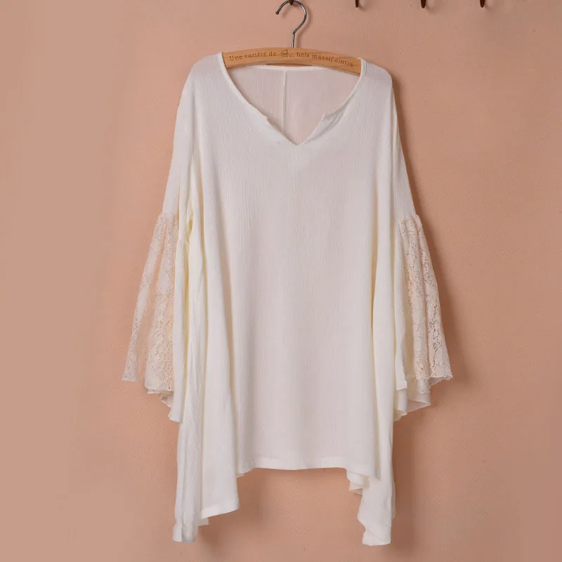 Sexy Swimwear Tunic Women Bikini Lace Loose Blouse Sun Shirt Stitching Dress Beach Cover up Sunscreen Swimsuit Coverups 2XL |