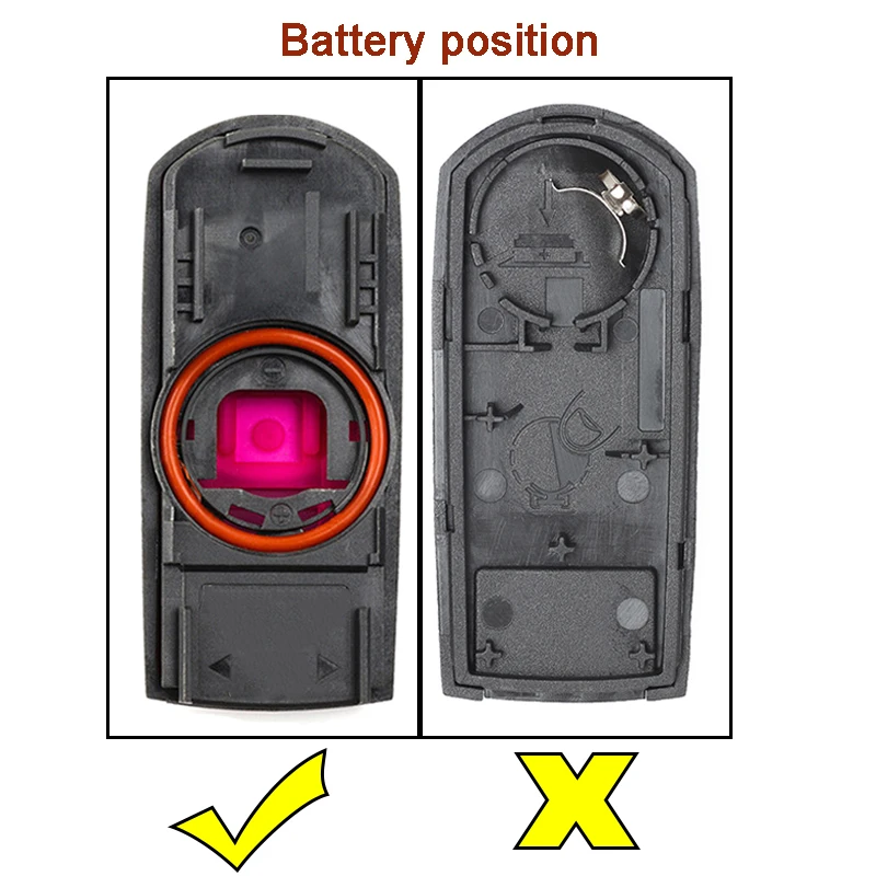 

KEYECU for Mazda 3 6 CX-3 CX-5 Replacement 2/ 3/ 2+1/ 4 Button Smart Remote Car Key Shell Case Fob Red Hold with Uncut Blade