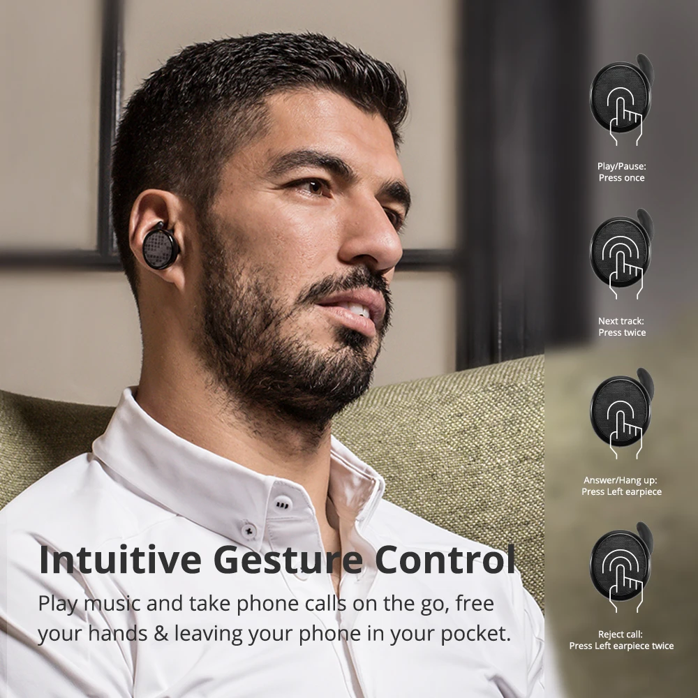Tronsmart Encore Spunky Buds Bluetooth наушники беспроводные настоящие стерео IPX5 с микрофоном