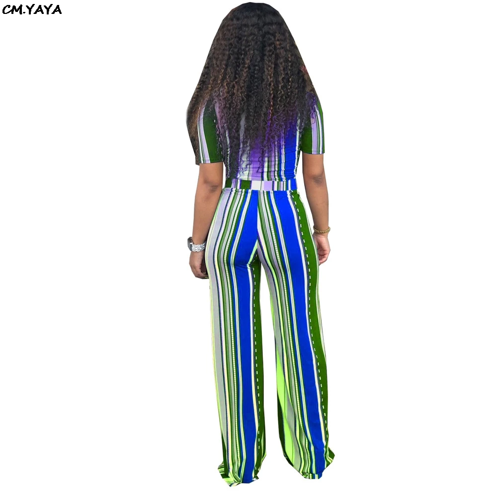 Женский костюм из двух предметов С Разноцветными полосками и отложным