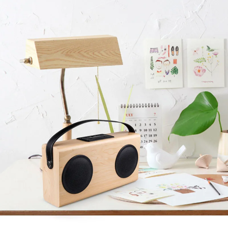 Новый список деревянный портативный Bluetooth динамик FM радио деревянная зернистая
