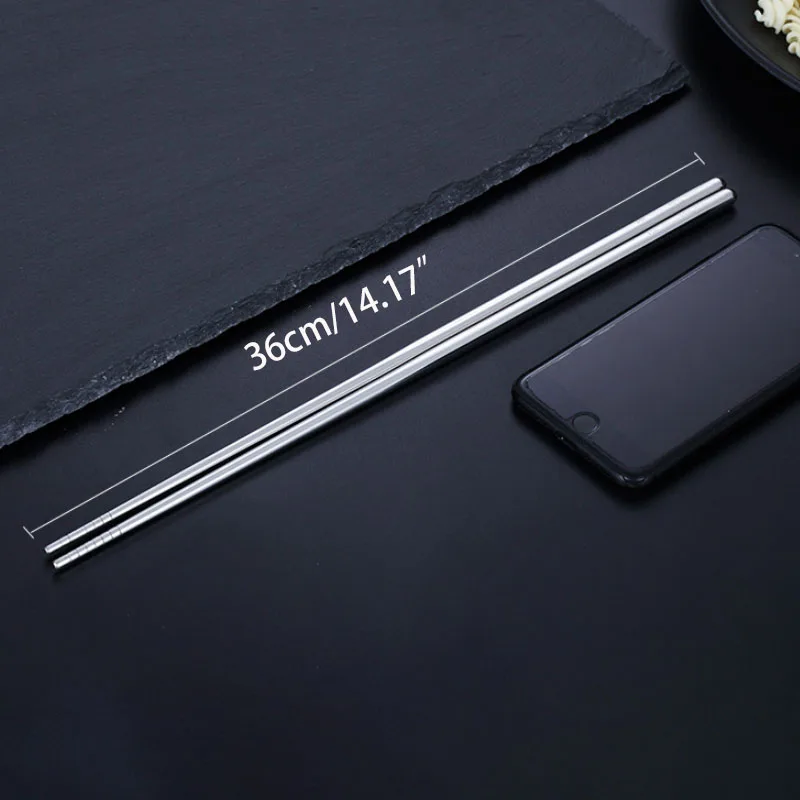Сверхдлинные палочки для еды многоразовая посуда из нержавеющей стали 36 см 14