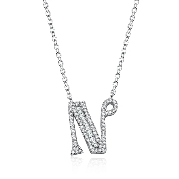 MODIAN, новинка, 925 пробы, серебряное, роскошное, от A до Z, прозрачное CZ 26, модное ожерелье с подвеской для женщин, Очаровательное ожерелье, лучший подарок - Цвет камня: Прозрачный