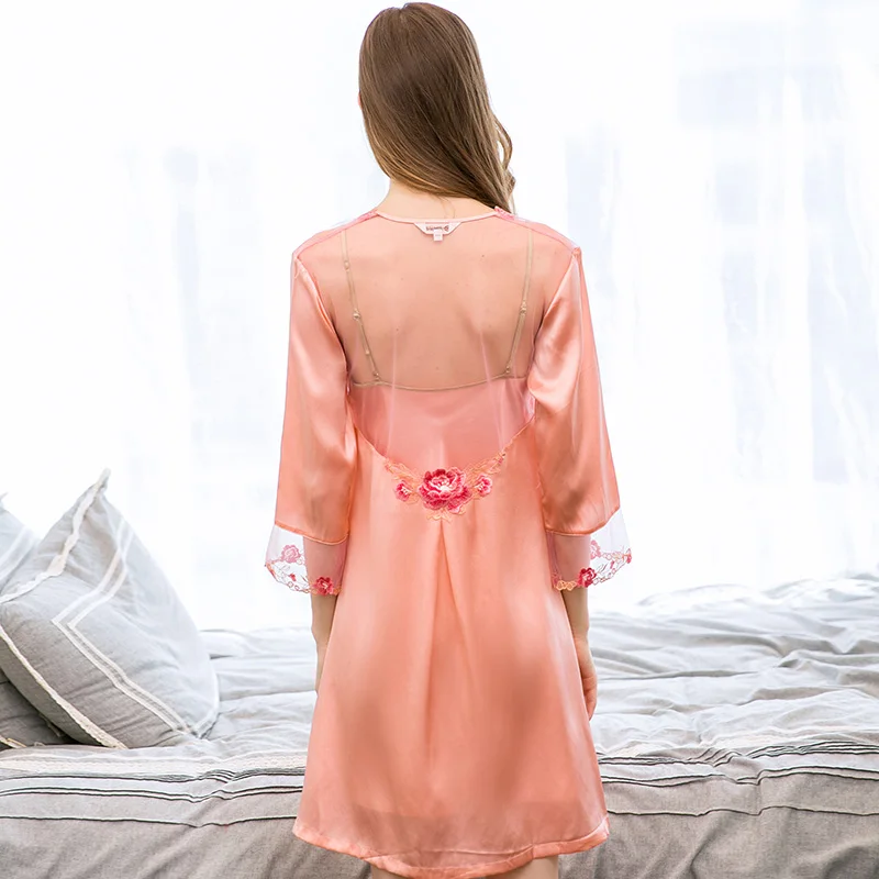 Женская ночная рубашка из 100% натурального шелка на момме пижама высокого