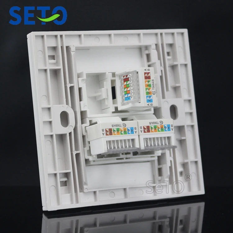SeTo 86 Тип Три порта RJ45 Cat5e Ethernet Сетевая розетка Lan настенная пластина гнездо Keystone