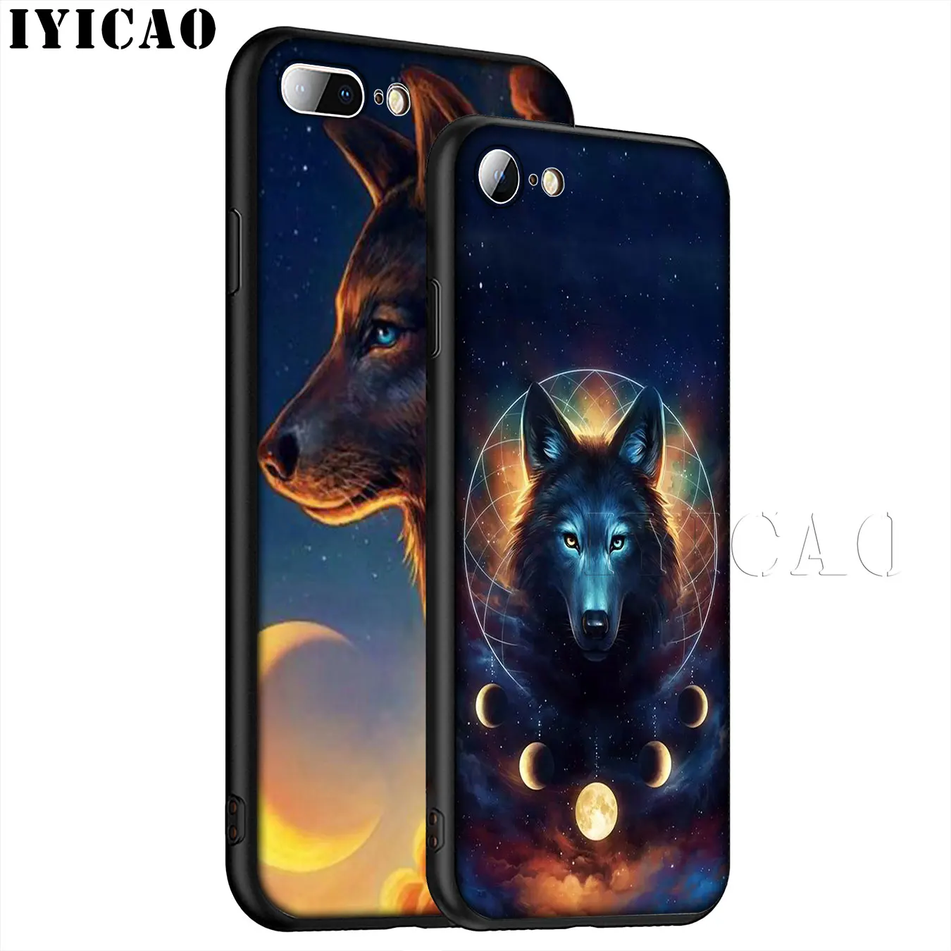 IYICAO Moon roaring wolf Мягкий силиконовый чехол для телефона iPhone XR X XS 11 Pro Max 6 6S 7 8 Plus 5 5S SE 10