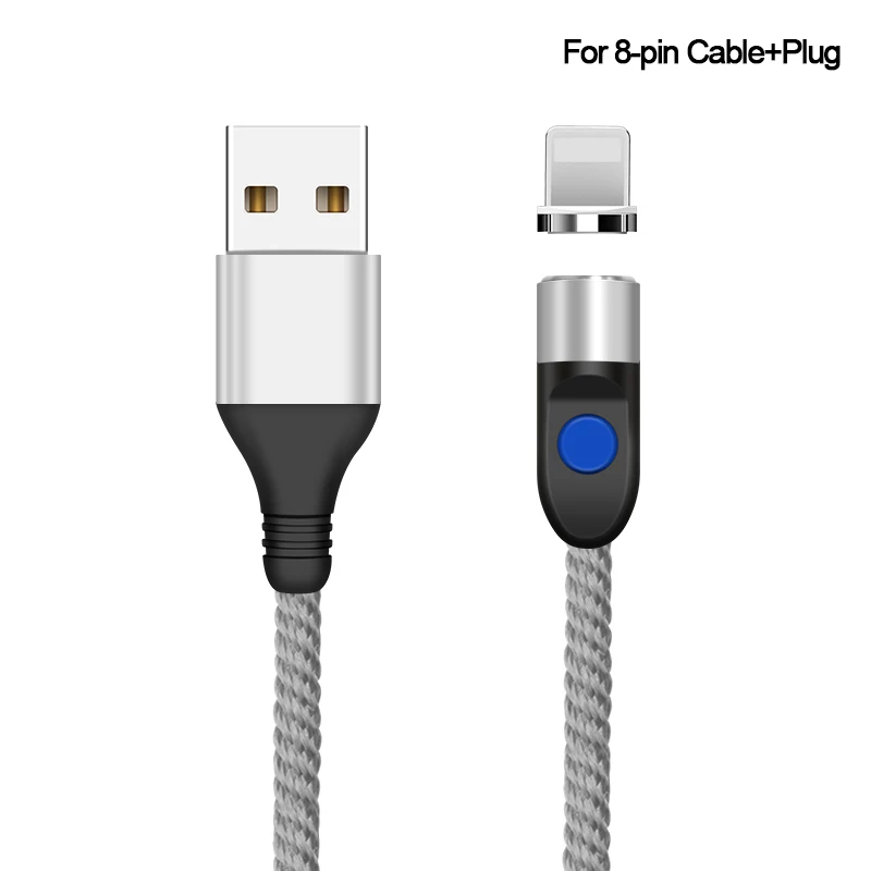 Silver For iPhone Магнитный Кабель зарядного устройства микро-usb type C 3A зарядный провод для iPhone x xr oneplus 6t samsung s9 Microusb шнур Кабели для мобильных телефонов - Цвет: Silver For iPhone