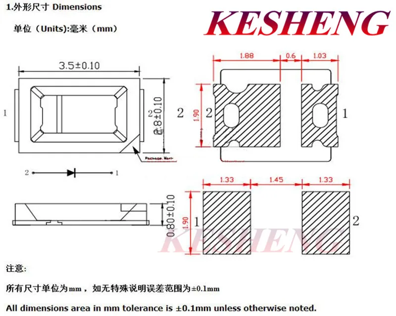100 ПК диоды 2835 3528 SMD СВЕТОДИОДНЫЙ УФ фиолетовый шарик 395 410nm Ультрафиолетовый