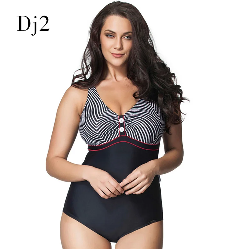 Хит продаж купальный костюм большого размера для женщин купальник в полоску с
