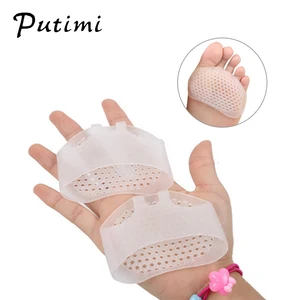 Силиконовые Мягкие стельки PUTIMI 2 шт., корректор мозолей, дышащие прозрачные вставки на переднюю часть стопы, гелевые инструменты для ухода за ногами и педикюра