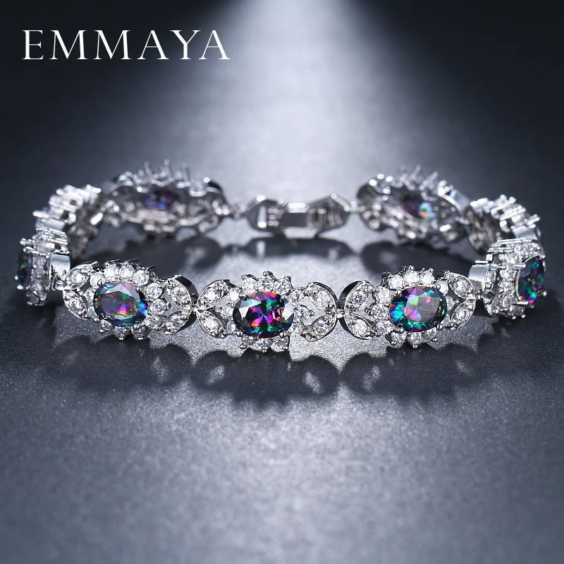 EMMAYA Новое поступление овальной формы многоцветный Зеленый Синий CZ кубический