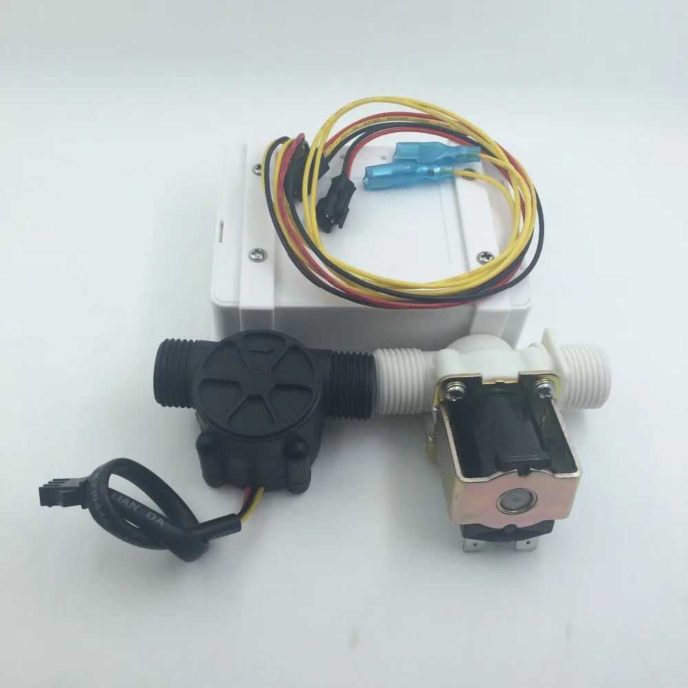 Новый G1/2 &quotрегулятор потока воды ЖК дисплей + Соленоидный клапан датчик Датчик