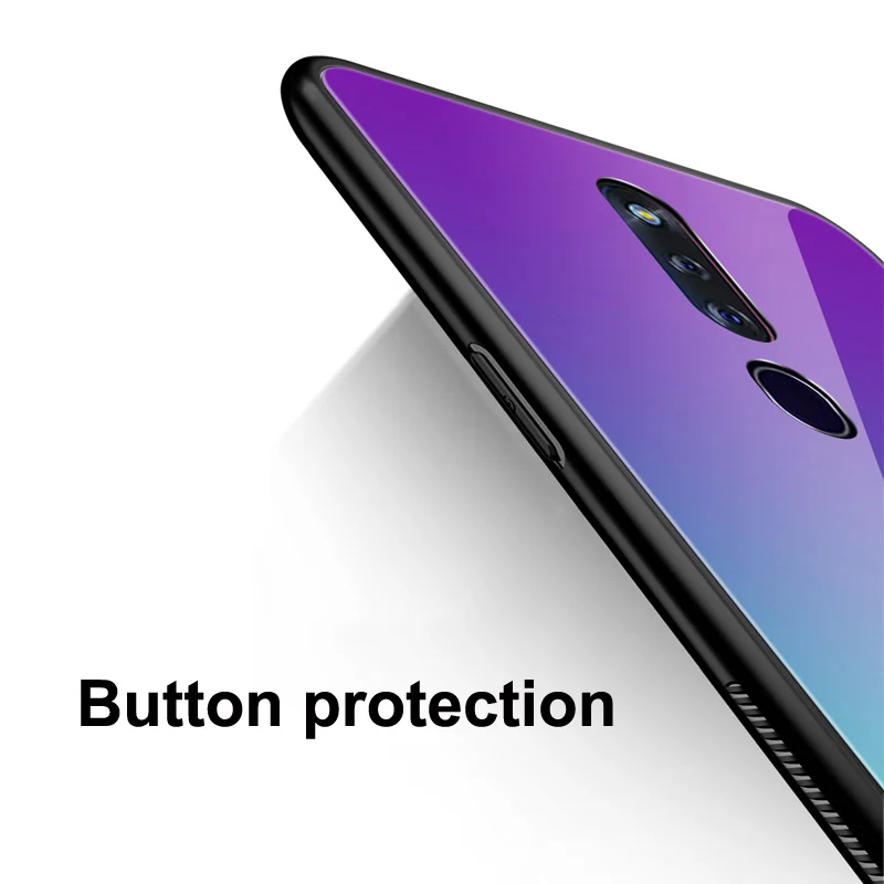 Чехол для OPPO F11 Pro однотонный чехол телефона из закаленного стекла F11Pro с
