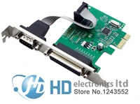 rs232 rs 232 serial port com db25 printer parallel port lpt to pci e pci express card adapter converter wch382 chip
