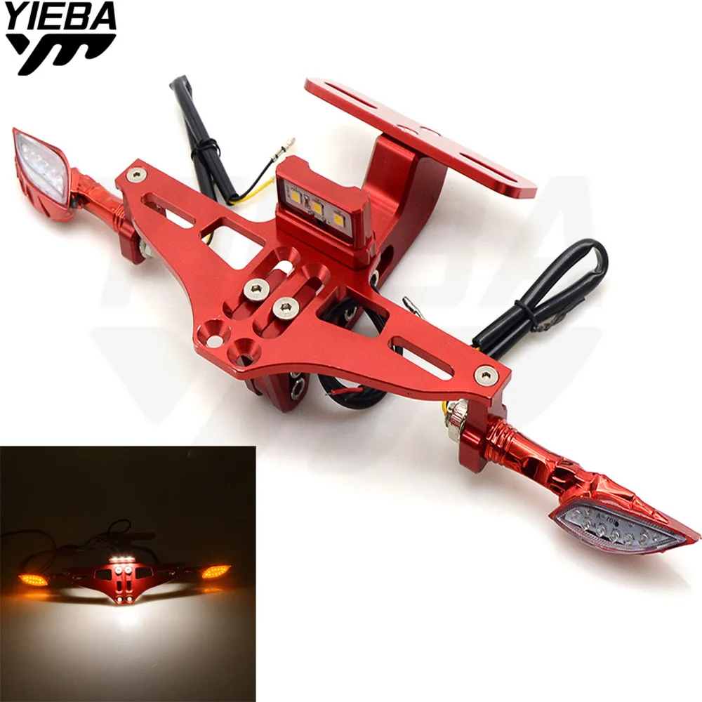 

Motorcycle Bracket Licence Plate Holder With LED Turn Light FOR HONDA 2014 VT1300CSE Sabre Rebel cb1000r X-MAX V-MAX T-MAX 530