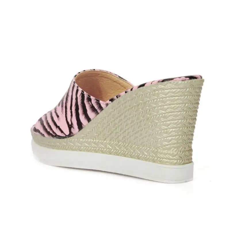 FITWEE Size 33-43 Sexy Women High Wedges Sandals Peep Toe Platform Pattern Slippers Summer Beach Party Shoes | Обувь