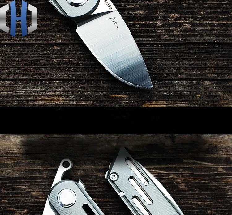 Мини M390 складной нож из порошковой стали, высокопрочный складной нож с самозащитой, небольшой инструмент для повседневного использования без блокировки