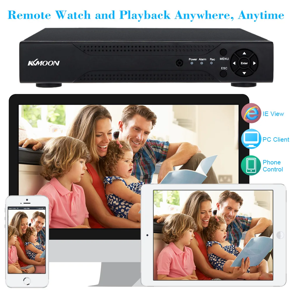 KKmoon 4CH AHD DVR видеорегистратор 960 H/720 P сетевой видеорегистратор 4 канала H.264 CCTV 4CH DVR HVR NVR система P2P для камеры видеонаблюдения