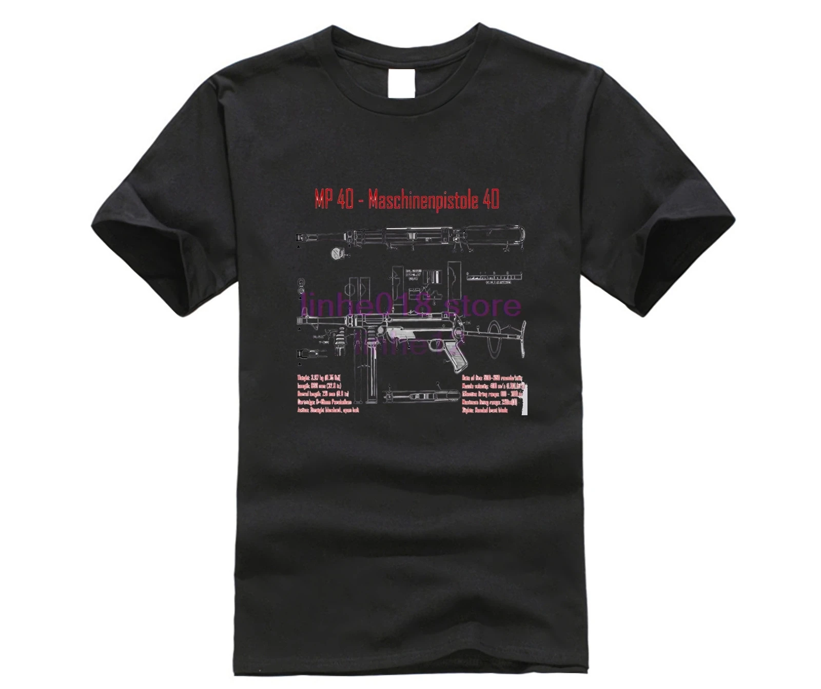 Men t shirt Wehrmacht MP40 Premium Black Landser Deutsches Reich Ruhm Ehre WW2 Soldaten Fashion Tops Clothing men | Мужская одежда