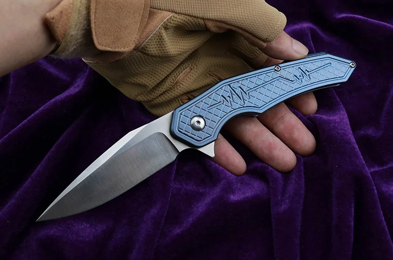

LEMIFSHE NEW Flipper folding knife S35VN Blade ball bearings TC4 Titanium handle camping hunting pocket fruit Knives EDC tools