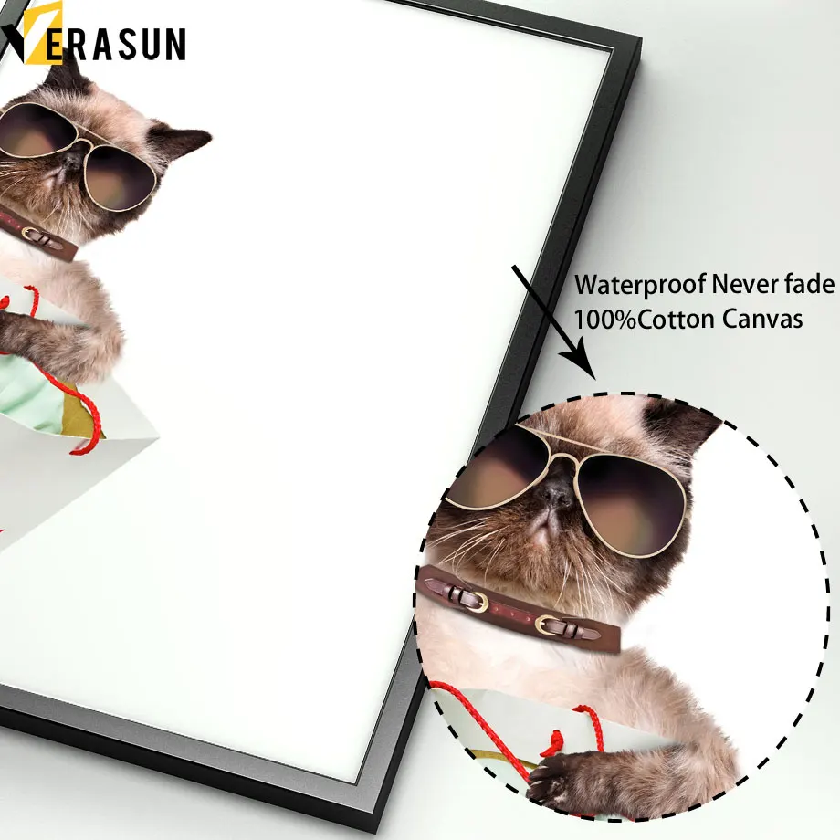 Хипстер Bad Cat сфотографируйте бородавки на стену холст живопись скандинавские