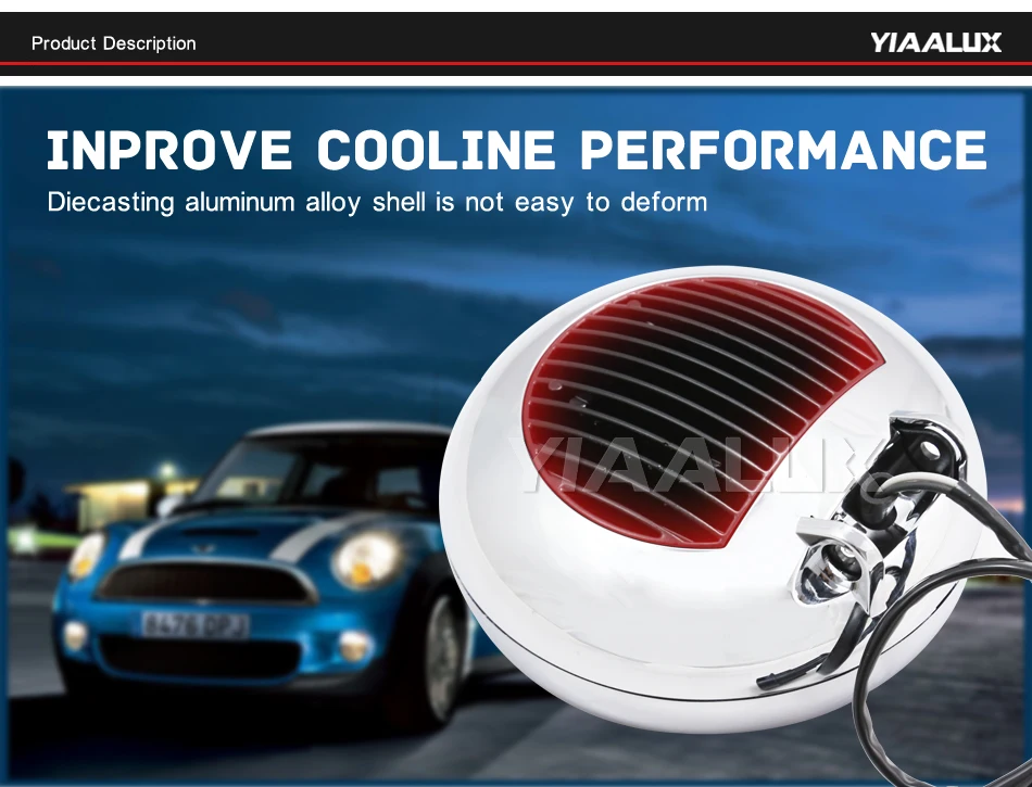 Хромированный Светодиодный ралли дальнего света для MINI Cooper светодиодный фонарь переднего бампера-YIAALUX