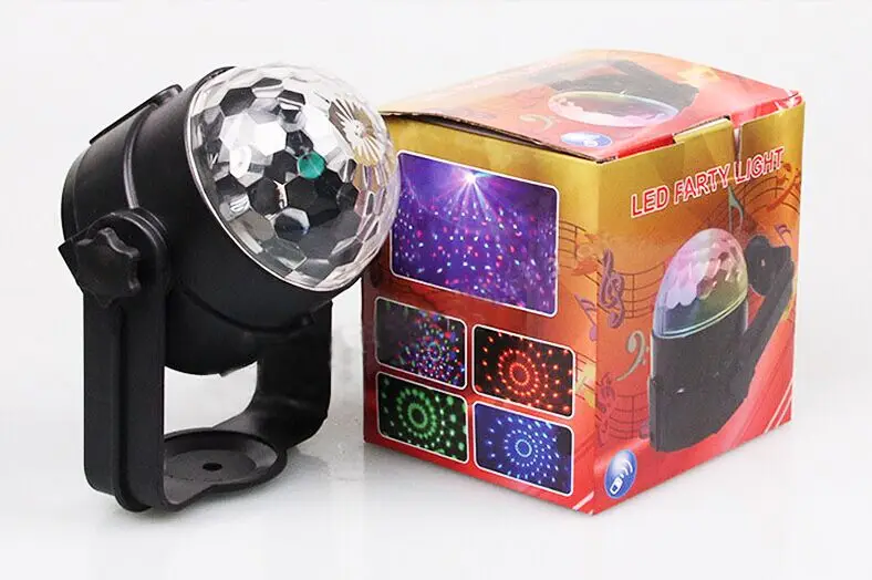 Голосовое управление USB 5 в мини-лампы для сцены 3 Вт вращающийся Мини Магический