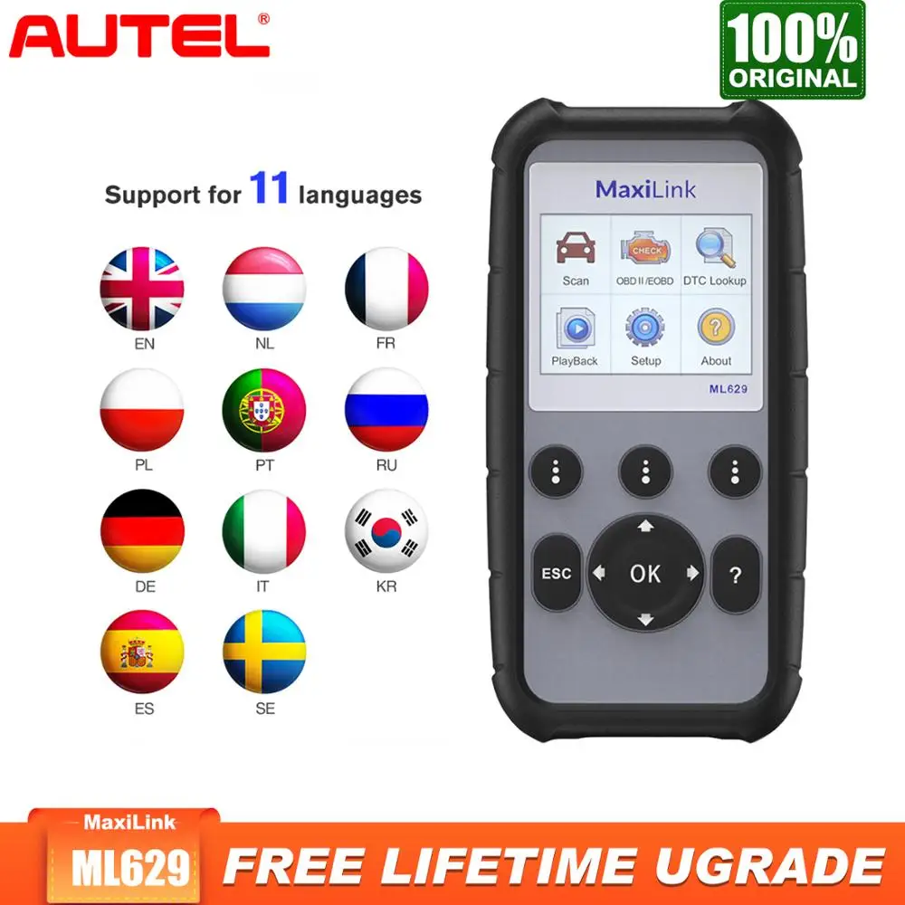 Autel ML629 Макси ссылка инструмент диагностики авто OBD2 сканер Code Reader ABS Airbag обновления кода читатель autel ML619 AL619