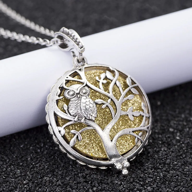 Silver Арома диффузор слон открытый Античный Винтаж Медальоны кулон Духи Эфирное масло ароматерапия медальон ожерелье+ 1 блесток HJ166 - Окраска металла: Silver