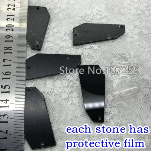 18N 19X41MM TopStone Black Jet Mirror пришивные стразы 30 форм с плоской задней стороной Акриловые Кристаллы пришивные камни для платьев аксессуары для одежды - Цвет: 18N 19X41MM