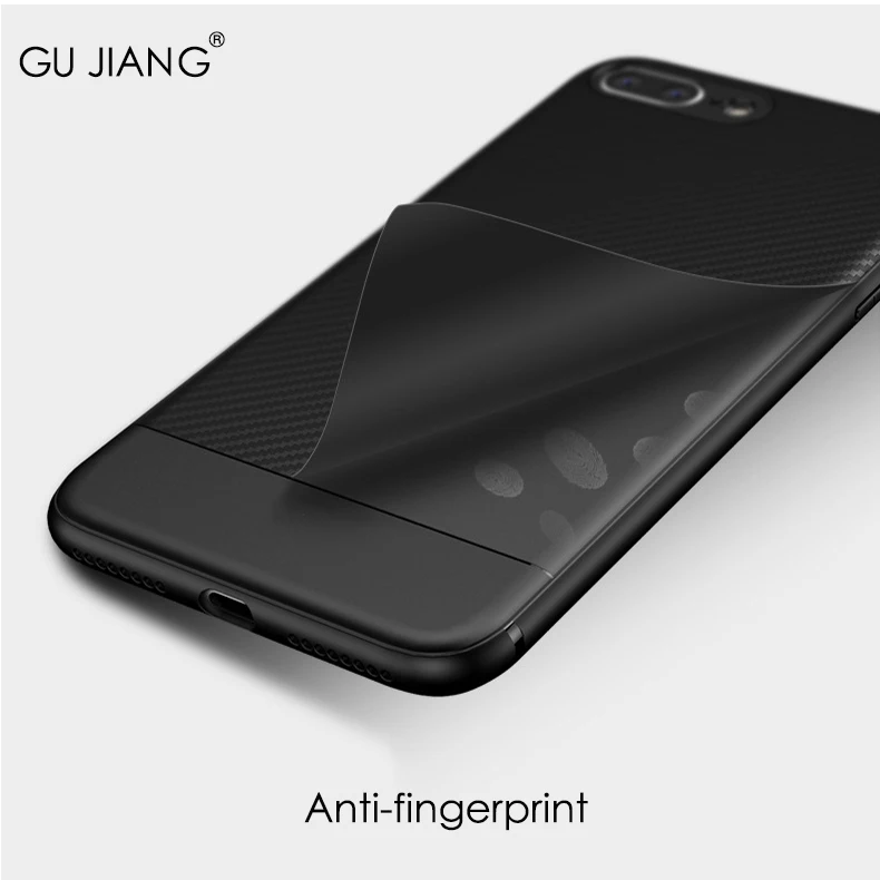 GU JIANG Стильный тонкий силиконовый защитный чехол из углеродного волокна для iPhone X