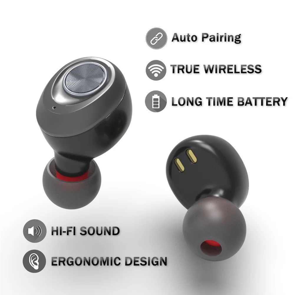 Control Sports Noise Reduction Bluetooth 5.0 Auto Pairing Stereo Call TWS Earphone Mini Wireless Headset Earbuds | Электроника