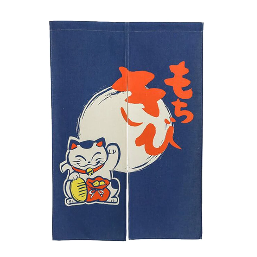 Fortune Cat Длинные Норен японский дверной занавес Гобелен хлопок лен украшения дома, 85*150 см, 7 видов стилей - Цвет: Fortune Cat