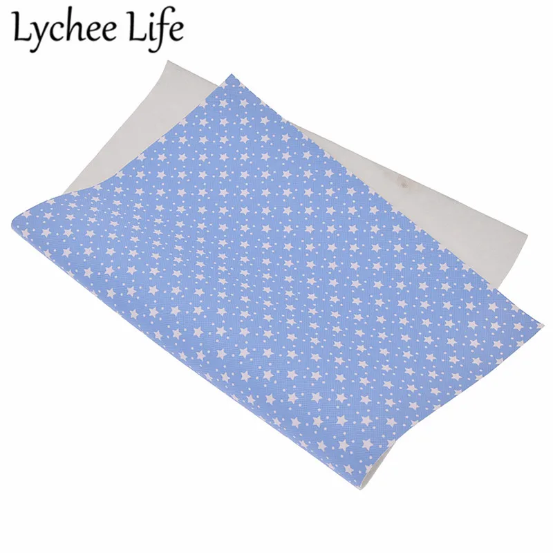 Lychee Life Dots напечатаны звезды кожа ткань A4 красочные 29x21 см PU ткань DIY ручной работы швейная одежда аксессуары