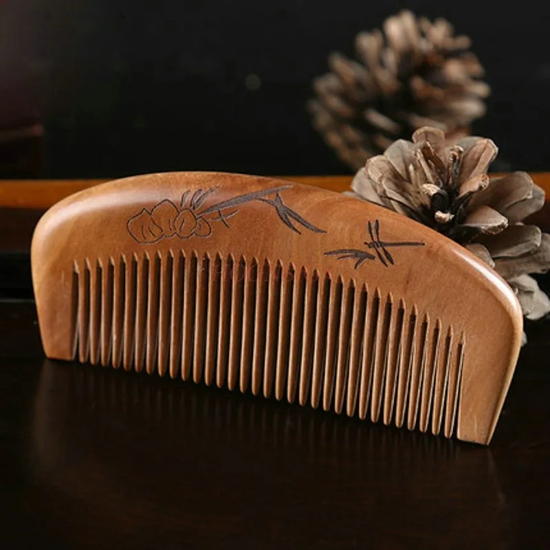 

Combs Natural Cute Portable Peach Wood Comb Authentic Static Hair Loss Household Children Long With Small Wooden Hairbrush Sale