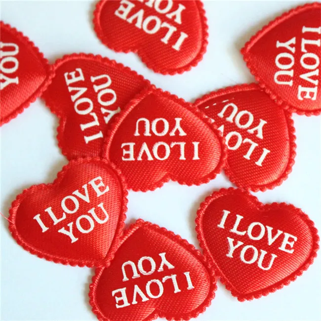 i love you Zilue 100 шт./пакет ткань сердце 3,5x2,5 см Свадьба День Святого Валентина конфетти украшение стола Декорации для вечеринки на день рождения поставки - Цвет: i love you