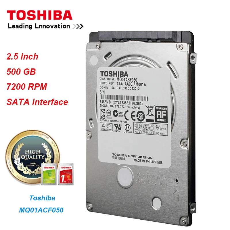 Оригинальный Жесткий Диск Toshiba MQ01ABF050 500 Гб SATA/300 7200 об/мин 16 Мб 2 5 &quotВнутренний
