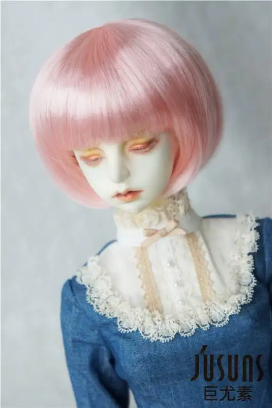 8-9inch Pink SM65 JD256 1/3 Мода bjd синтетический мохер кукольные парики Размер 8-9 дюймов 9-10 дюймов красивые волосы BJD - Цвет: 8-9inch Pink SM65