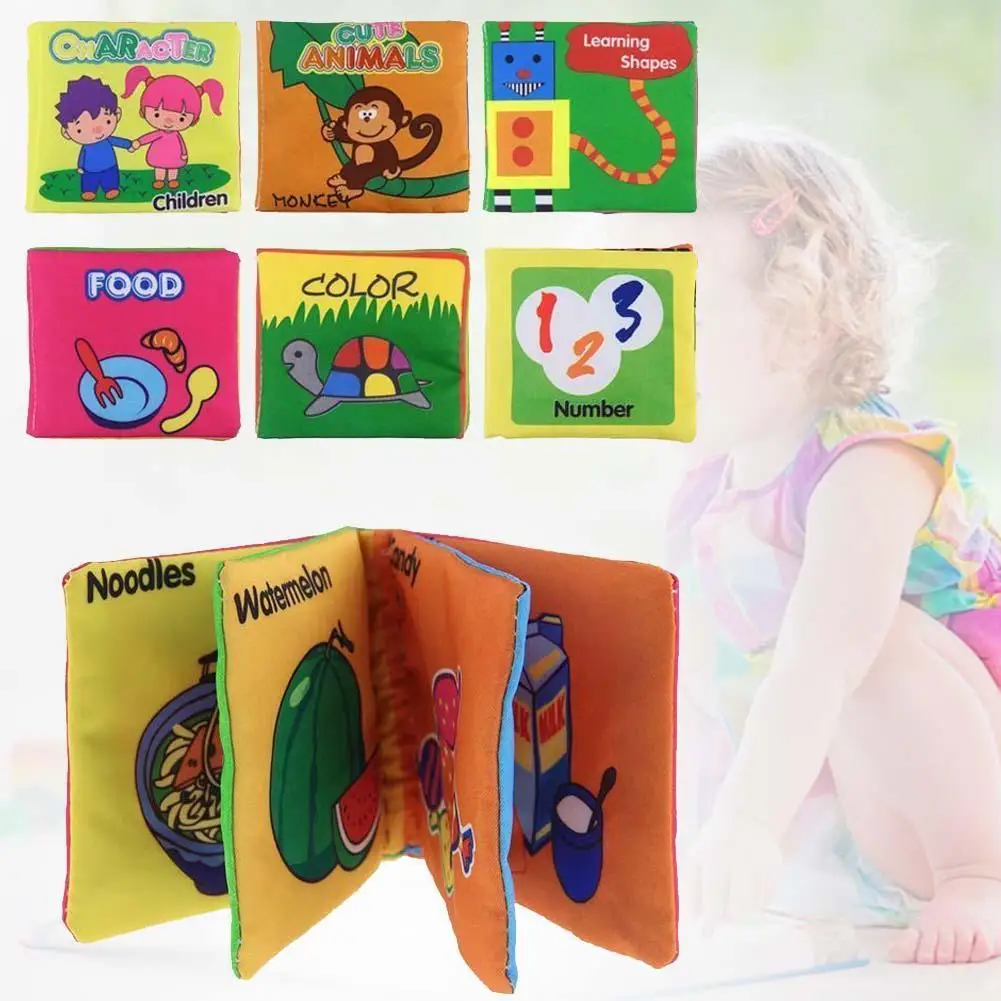 12 страниц мягкая ткань детские книжки для мальчиков и девочек звук шелеста